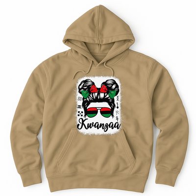 Kwanzaa Women Messy Bun Kwanzaa Seven Principles Hoodie