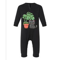 Kitty With Monster Plant Infant Fleece One Piece