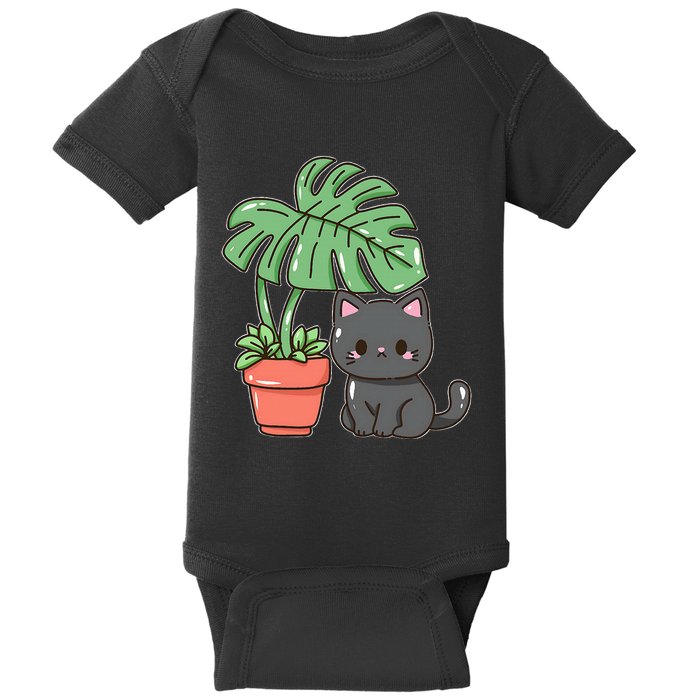 Kitty With Monster Plant Baby Bodysuit