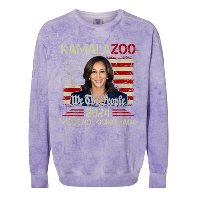 Kamalazoo Were Not Going Back Kamala Harris Election 2024 Colorblast Crewneck Sweatshirt