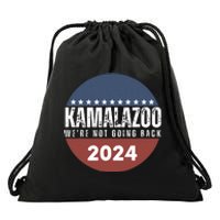 Kamalazoo WeRe Not Going Back Kamala Harris 2024 Drawstring Bag