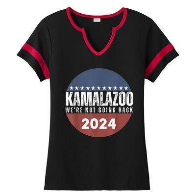 Kamalazoo Were Not Going Back Kamala Harris 2024 Ladies Halftime Notch Neck Tee