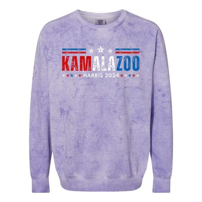 Kamalazoo WeRe Not Going Back Kamala Harris Election 2024 Premium Colorblast Crewneck Sweatshirt