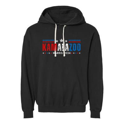 Kamalazoo WeRe Not Going Back Kamala Harris Election 2024 Premium Garment-Dyed Fleece Hoodie