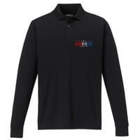 Kamalazoo WeRe Not Going Back Kamala Harris Election 2024 Premium Performance Long Sleeve Polo