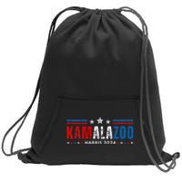 Kamalazoo WeRe Not Going Back Kamala Harris Election 2024 Premium Sweatshirt Cinch Pack Bag