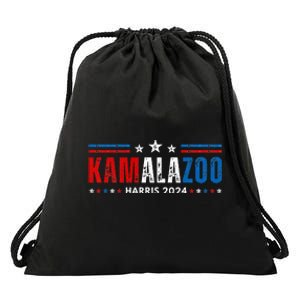 Kamalazoo WeRe Not Going Back Kamala Harris Election 2024 Premium Drawstring Bag