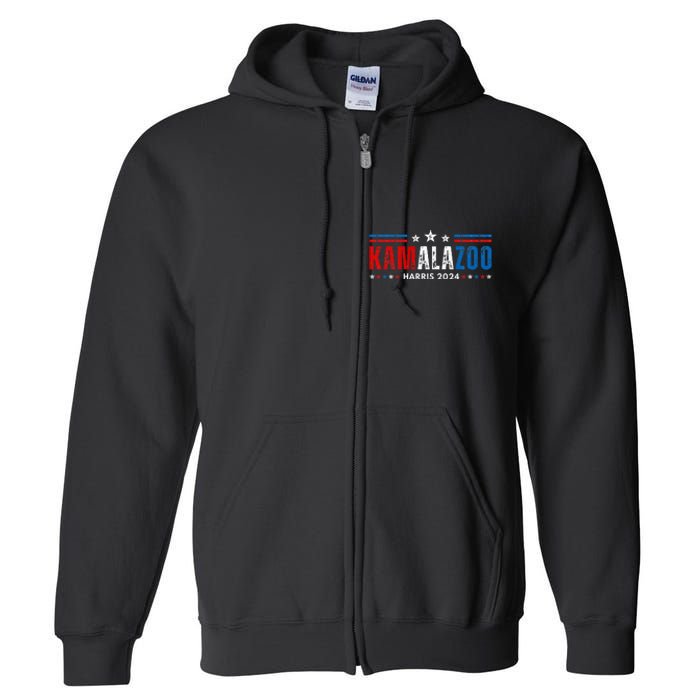 Kamalazoo WeRe Not Going Back Kamala Harris Election 2024 Premium Full Zip Hoodie