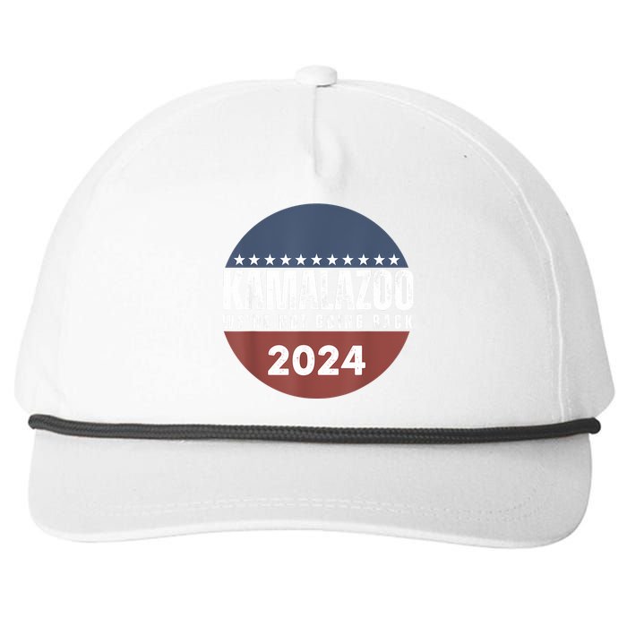 Kamalazoo WeRe Not Going Back Kamala Harris 2024 Snapback Five-Panel Rope Hat