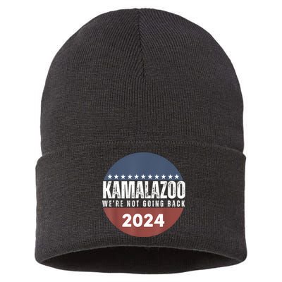 Kamalazoo WeRe Not Going Back Kamala Harris 2024 Sustainable Knit Beanie