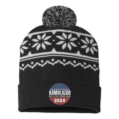 Kamalazoo WeRe Not Going Back Kamala Harris 2024 USA-Made Snowflake Beanie