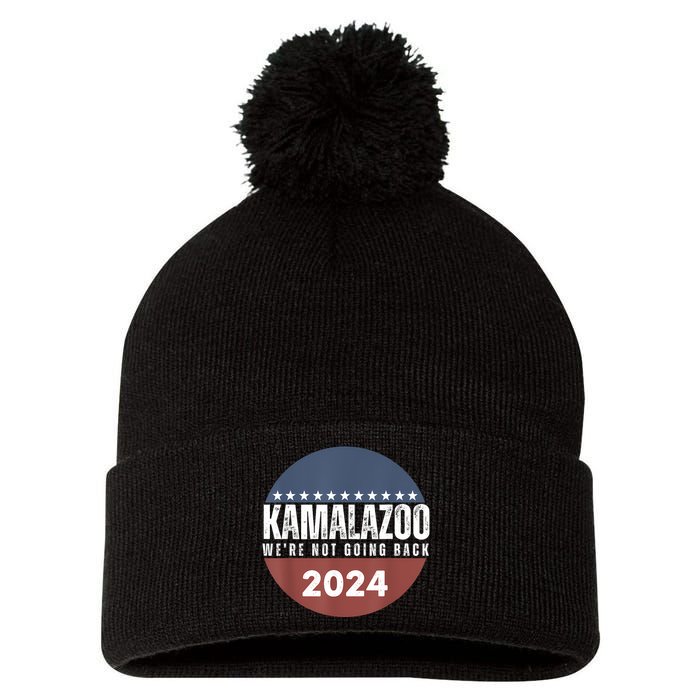 Kamalazoo WeRe Not Going Back Kamala Harris 2024 Pom Pom 12in Knit Beanie