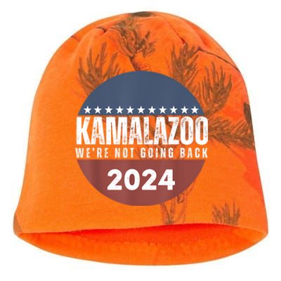 Kamalazoo WeRe Not Going Back Kamala Harris 2024 Kati - Camo Knit Beanie