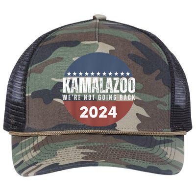 Kamalazoo WeRe Not Going Back Kamala Harris 2024 Retro Rope Trucker Hat Cap