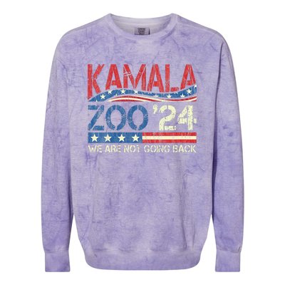 Kamalazoo WeRe Not Going Back Kamala Harris Election 2024 Colorblast Crewneck Sweatshirt