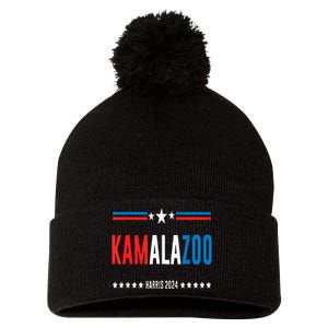 Kamalazoo WeRe Not Going Back Kamala Harris 2024 Pom Pom 12in Knit Beanie