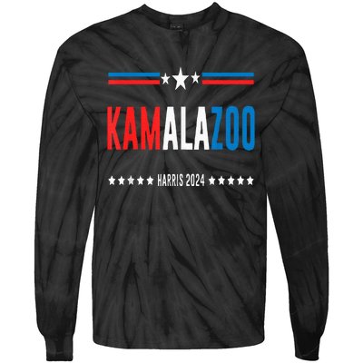 Kamalazoo WeRe Not Going Back Kamala Harris 2024 Tie-Dye Long Sleeve Shirt