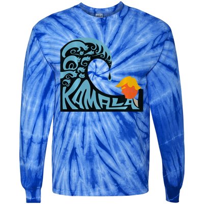 KamalaS Wave Of Hope Overtakes TrumpS Fear Tie-Dye Long Sleeve Shirt