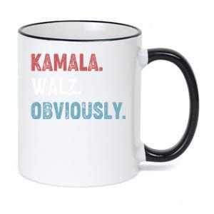 Kamala Walz Obviously 2024 Harris Waltz 2024 Election 11oz Black Color Changing Mug