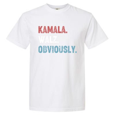 Kamala Walz Obviously 2024 Harris Waltz 2024 Election Garment-Dyed Heavyweight T-Shirt