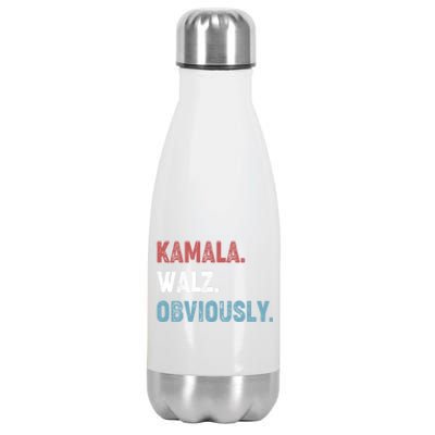 Kamala Walz Obviously 2024 Harris Waltz 2024 Election Stainless Steel Insulated Water Bottle