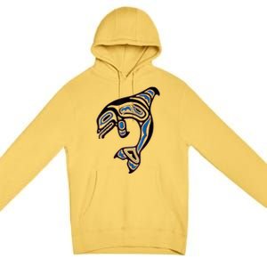 Killer Whale Orca Pacific NW Native American Indian Premium Pullover Hoodie