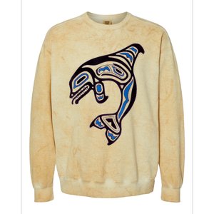 Killer Whale Orca Pacific NW Native American Indian Colorblast Crewneck Sweatshirt