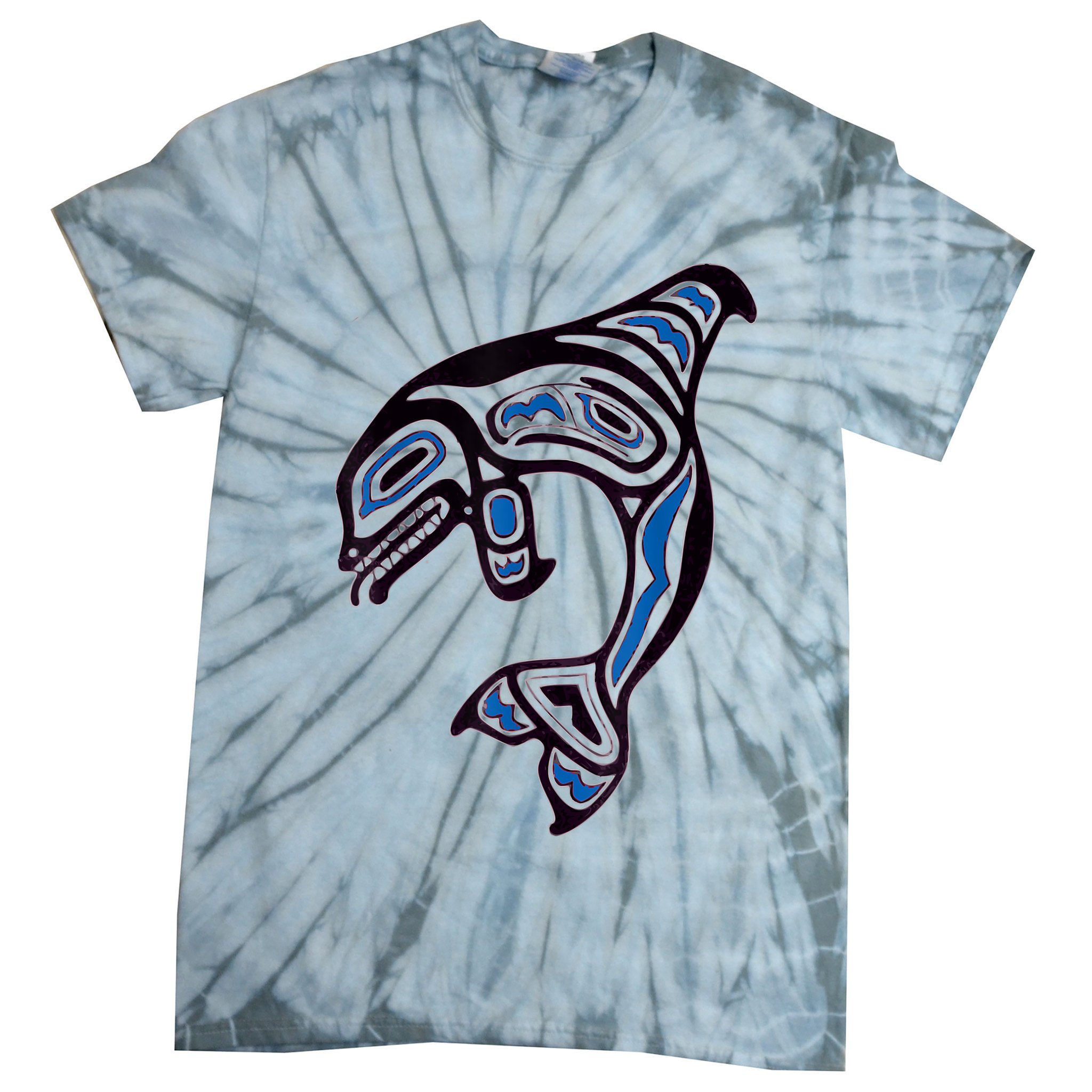 Killer Whale Orca Pacific NW Native American Indian Tie-Dye T-Shirt