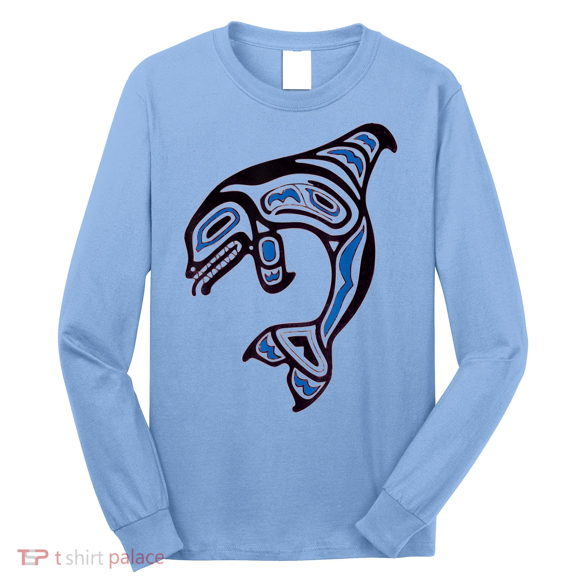 Killer Whale Orca Pacific NW Native American Indian Long Sleeve Shirt