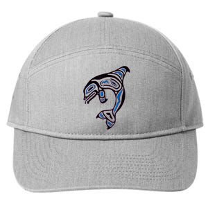 Killer Whale Orca Pacific NW Native American Indian 7-Panel Snapback Hat