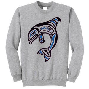 Killer Whale Orca Pacific NW Native American Indian Tall Sweatshirt