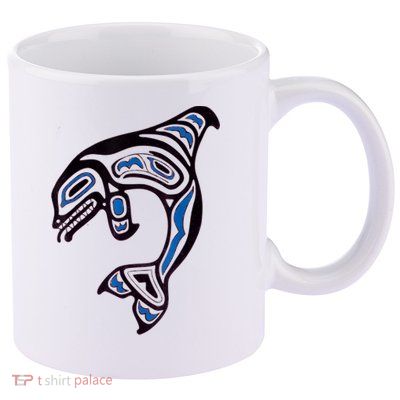 Killer Whale Orca Pacific NW Native American Indian 11oz C Handle Ceramic Mug