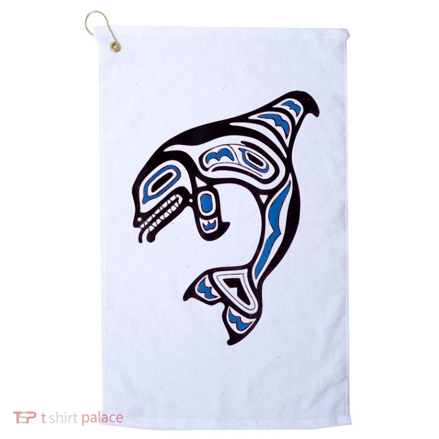 Killer Whale Orca Pacific NW Native American Indian Golf Towel