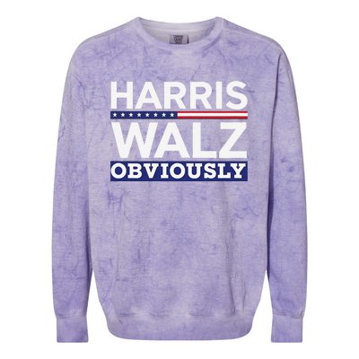 Kamala Walz Obviously 2024 Harris Waltz 2024 Election Colorblast Crewneck Sweatshirt