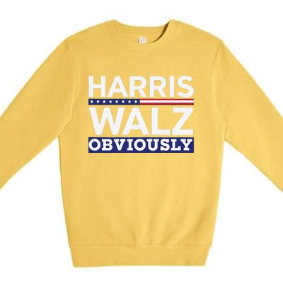 Kamala Walz Obviously 2024 Harris Waltz 2024 Election Premium Crewneck Sweatshirt