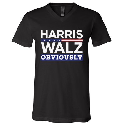 Kamala Walz Obviously 2024 Harris Waltz 2024 Election V-Neck T-Shirt