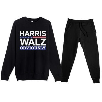 Kamala Walz Obviously 2024 Harris Waltz 2024 Election Premium Crewneck Sweatsuit Set