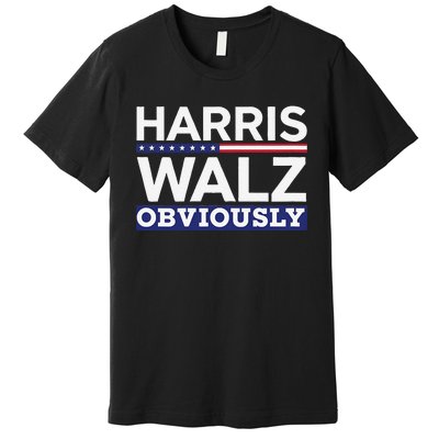 Kamala Walz Obviously 2024 Harris Waltz 2024 Election Premium T-Shirt