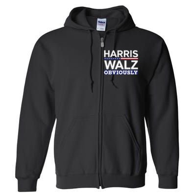 Kamala Walz Obviously 2024 Harris Waltz 2024 Election Full Zip Hoodie