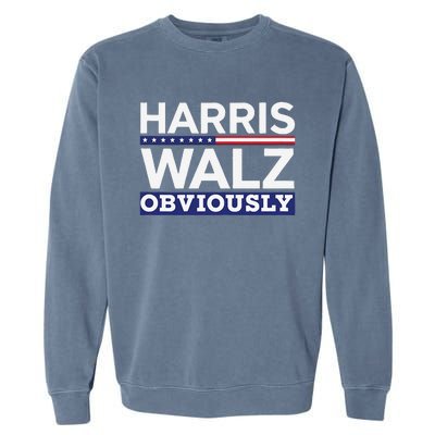 Kamala Walz Obviously 2024 Harris Waltz 2024 Election Garment-Dyed Sweatshirt