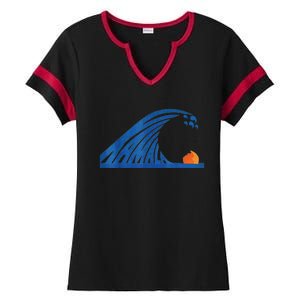 Gary Taxali Kamala Wave Ladies Halftime Notch Neck Tee