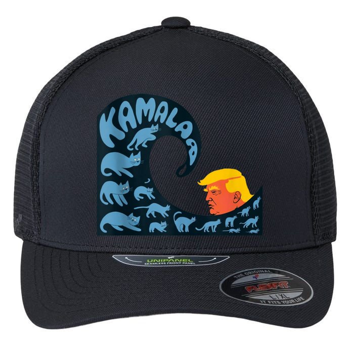 Gary Taxali Kamala Wave Blue Cats Flexfit Unipanel Trucker Cap