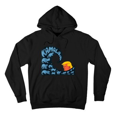 Gary Taxali Kamala Wave Blue Cats Hoodie