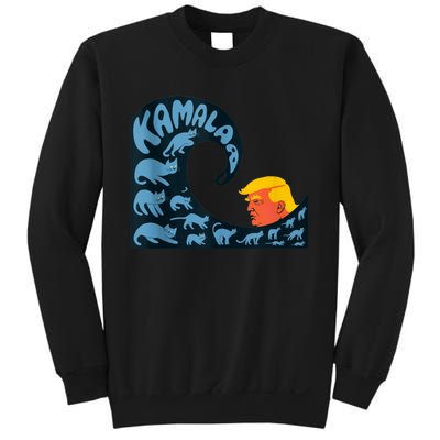 Gary Taxali Kamala Wave Blue Cats Sweatshirt