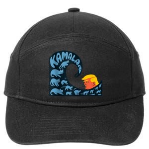 Gary Taxali Kamala Wave Blue Cats 7-Panel Snapback Hat