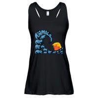 Gary Taxali Kamala Wave Blue Cats Ladies Essential Flowy Tank