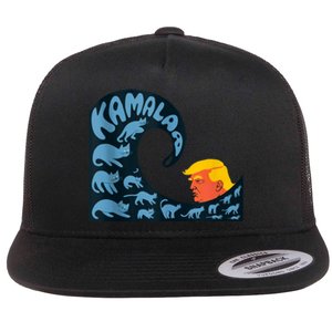 Gary Taxali Kamala Wave Blue Cats Flat Bill Trucker Hat