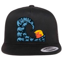 Gary Taxali Kamala Wave Blue Cats Flat Bill Trucker Hat