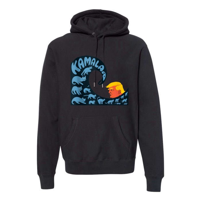 Gary Taxali Kamala Wave Blue Cats Premium Hoodie