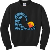 Gary Taxali Kamala Wave Blue Cats Kids Sweatshirt